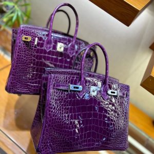 Сумка Hermès Birkin 25 из блестящей крокодиловой кожи